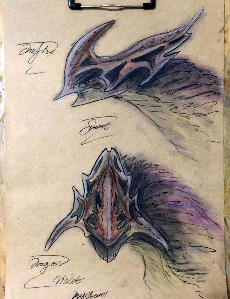 西方龙系列之紫龙，幽秘且睿智纹身图片_图腾龙纹身图案