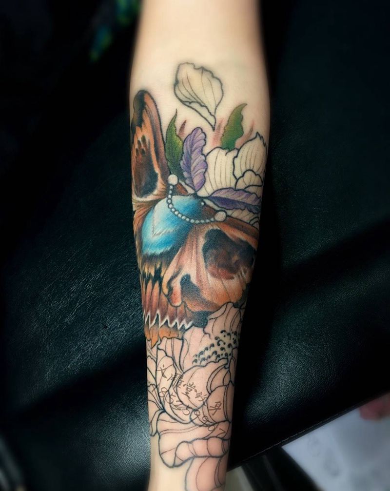 鬼蛾纹身纹身图片_欧美动物重庆纹身图案