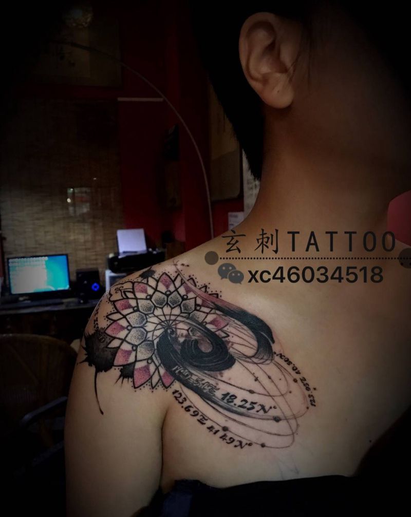 泼墨宇宙纹身图片