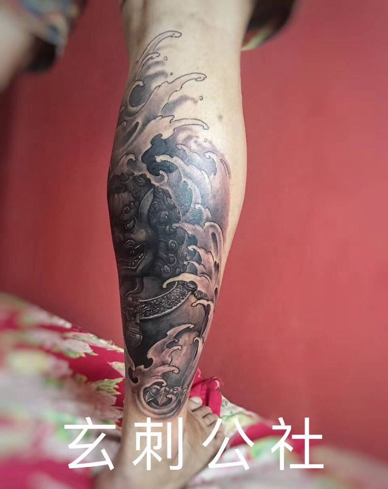 石狮纹身图片