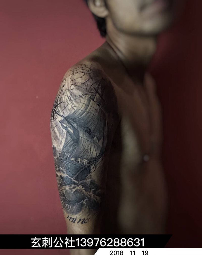乘风破浪纹身图片