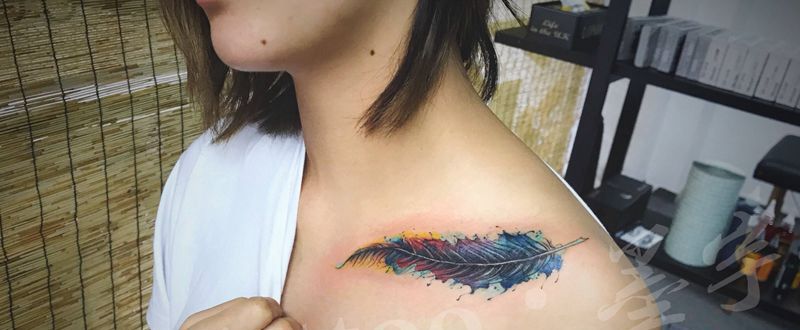 羽毛遮盖纹身图片_刺青匠重庆重庆店成品纹身图案
