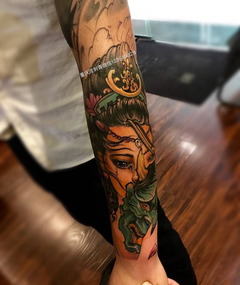 艺妓纹身图片