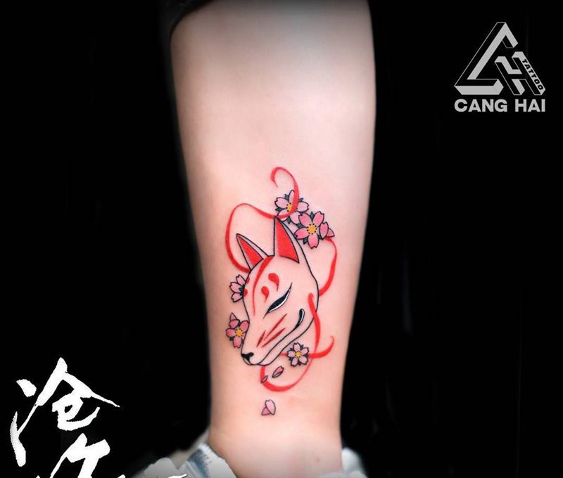 狐狸面具纹身图片