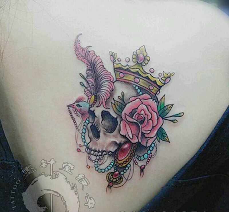 皇冠骷髅纹身图片