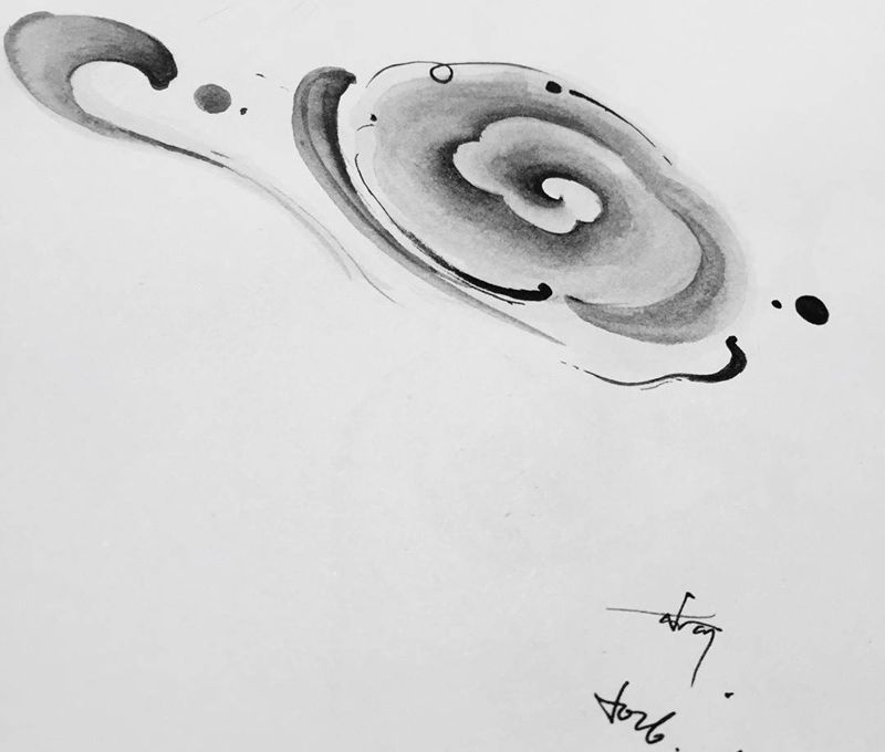 祥云纹身图片_成品手稿颈部原创遮盖纹身图案