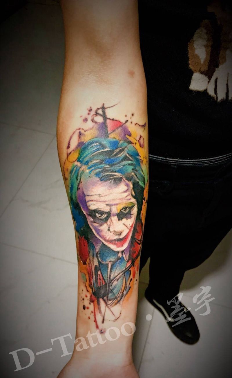 水彩纹身图片_重庆重庆店刺青匠成品纹身图案