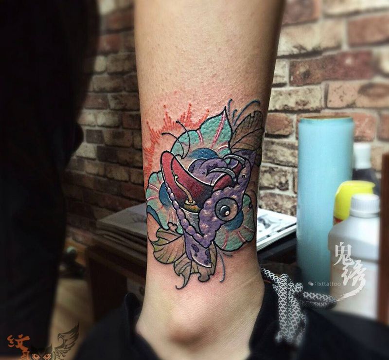 蛇纹身图片_成品腿部欧美动物刺青纹身图案