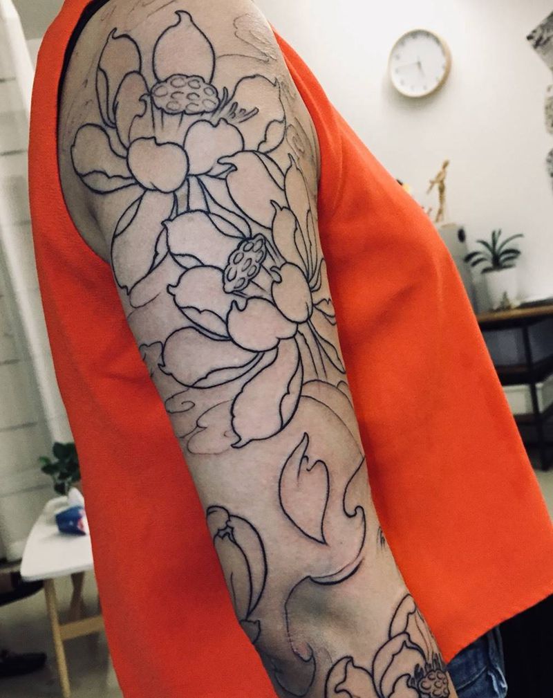 割线未完纹身图片