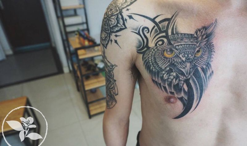 猫头鹰纹身图片