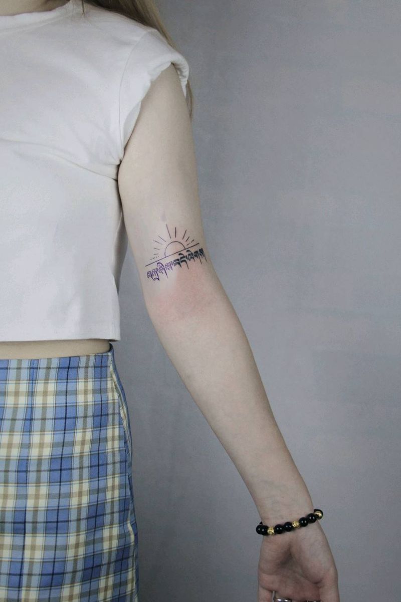 藏文纹身图片_手臂纹身图案