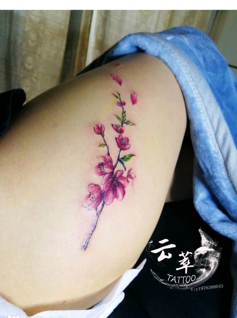 桃花纹身图片