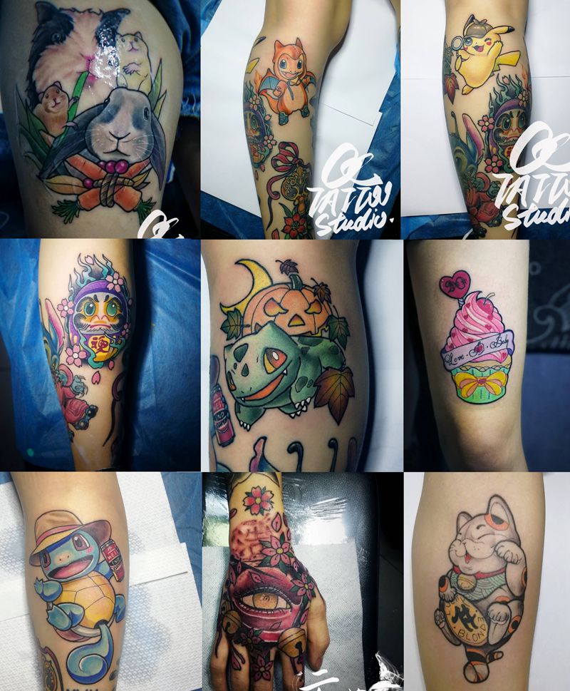 各种小可爱 喜欢school纹身图片_腿部手部Old SchoolNew School纹身图案