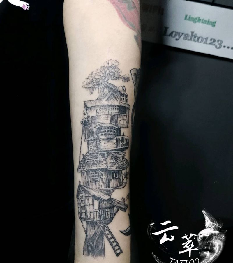 无纹身图片_手臂点刺纹身图案