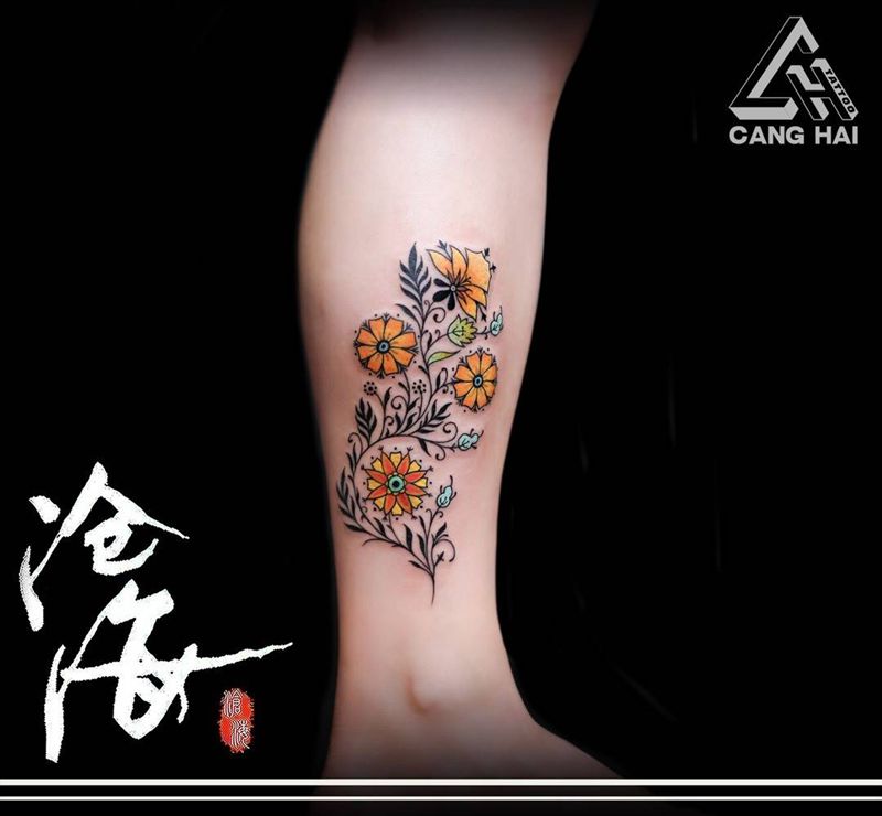 小花朵纹身图片