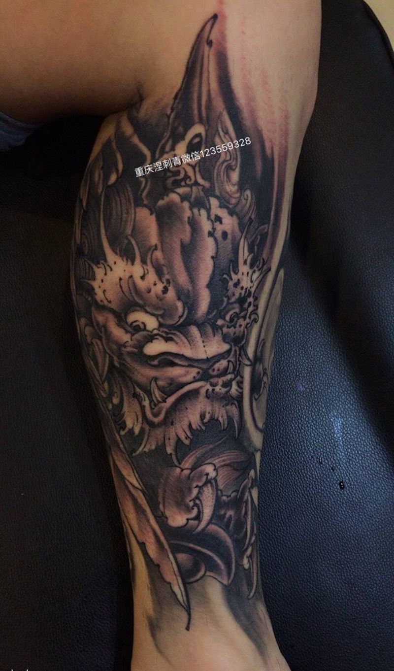 包小腿纹身图片_颈部胸部腿部脚部人物植物静物鬼神传统成品纹身图案