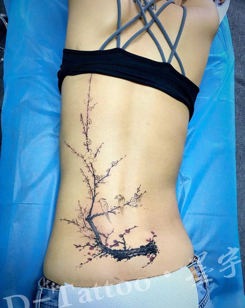 梅花，遮盖作品，纹身图片_重庆重庆店刺青匠纹身图案