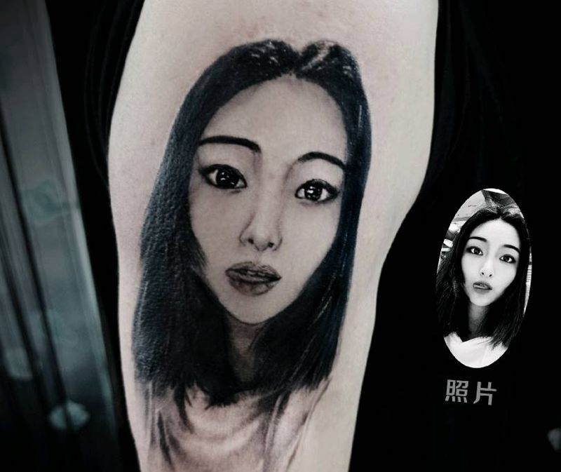人像写实纹身图片_手臂欧美写实纹身图案