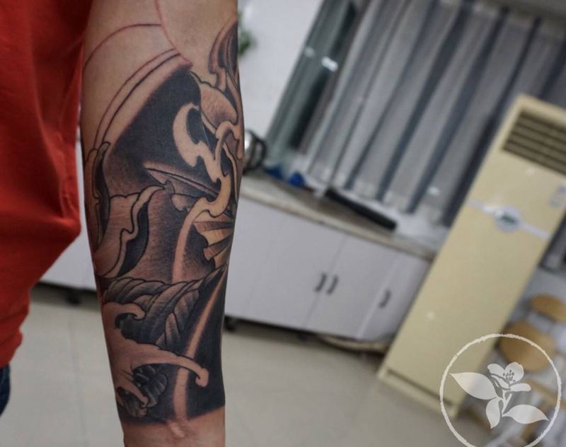 鱼 包小臂纹身图片