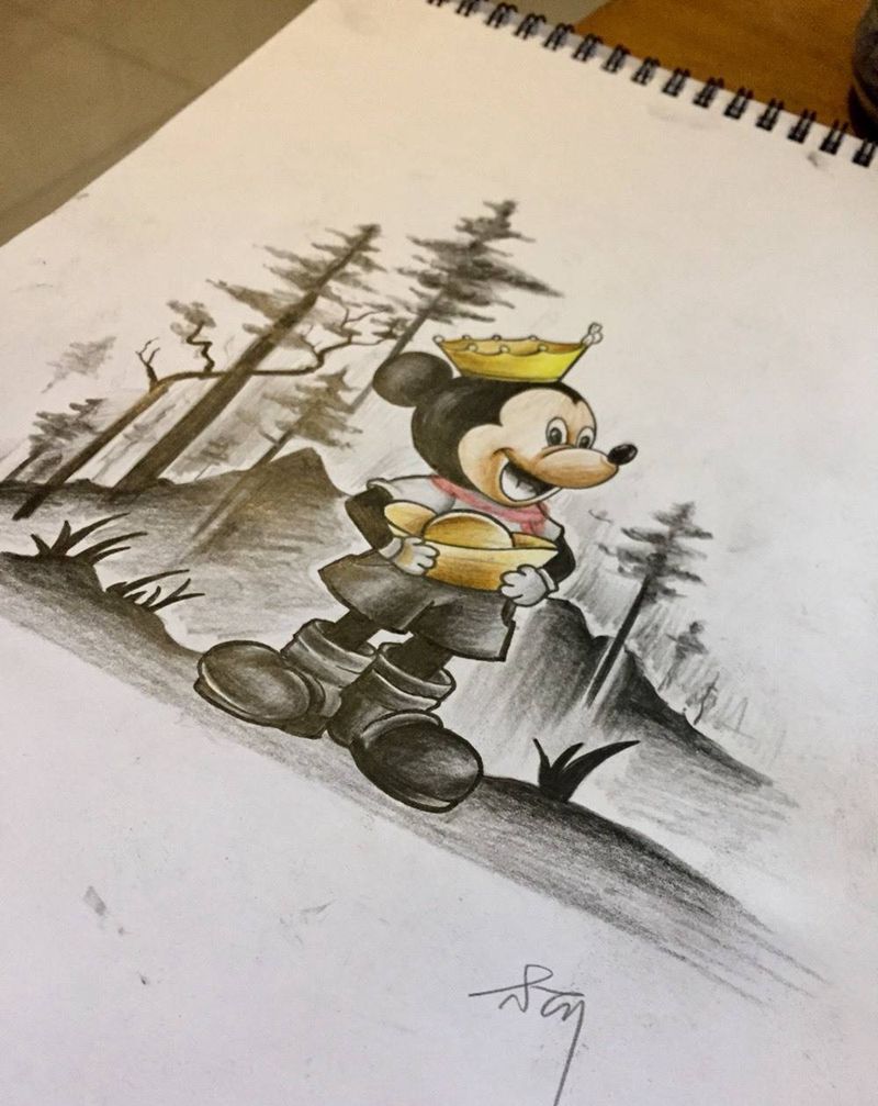 米奇疤痕遮盖纹身图片