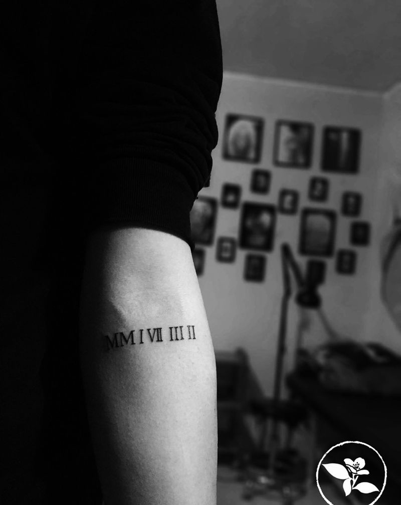罗马数字纹身图片