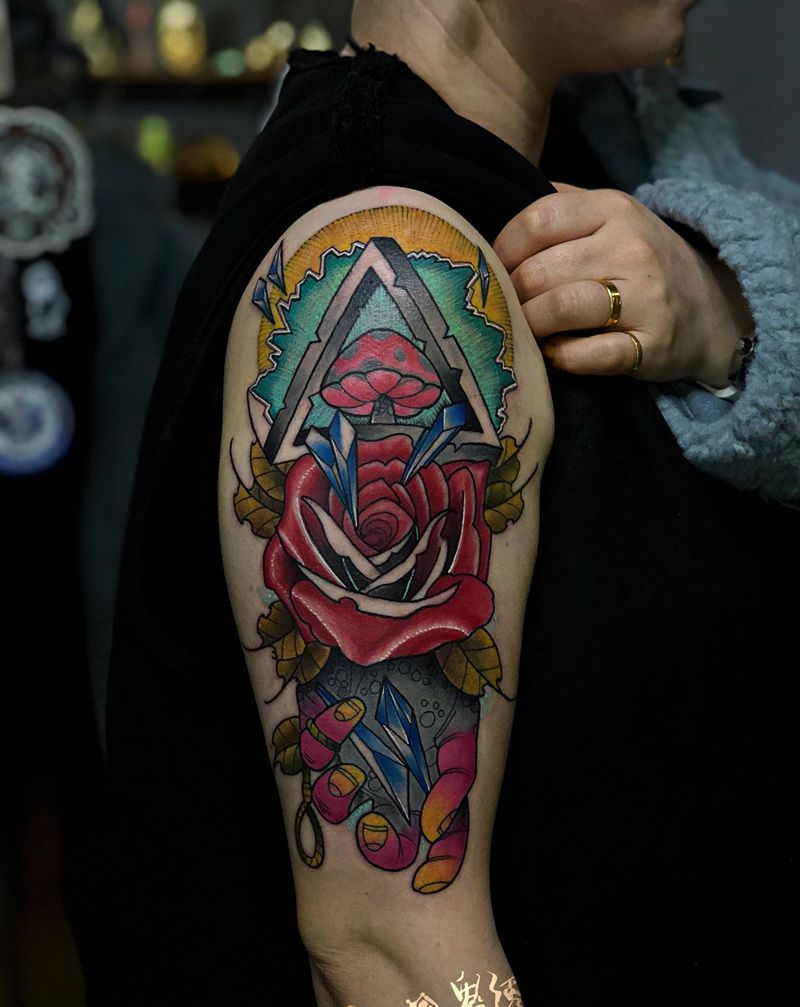 New school纹身图片_手臂New School鬼绣纹身图案