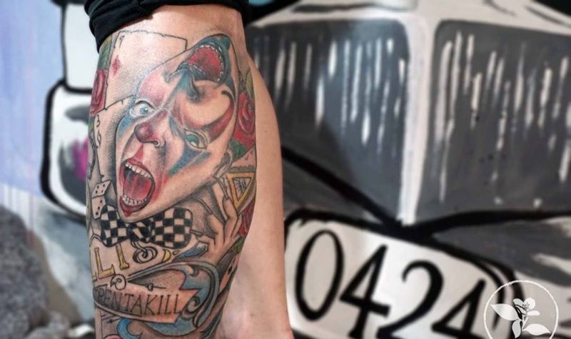 包小腿纹身图片