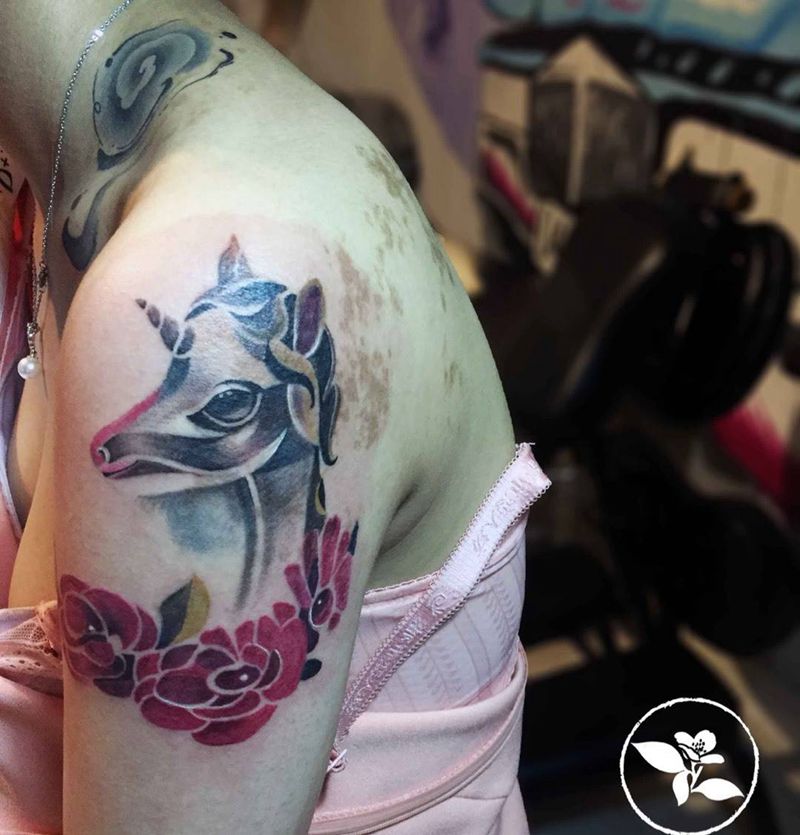 独角兽纹身图片