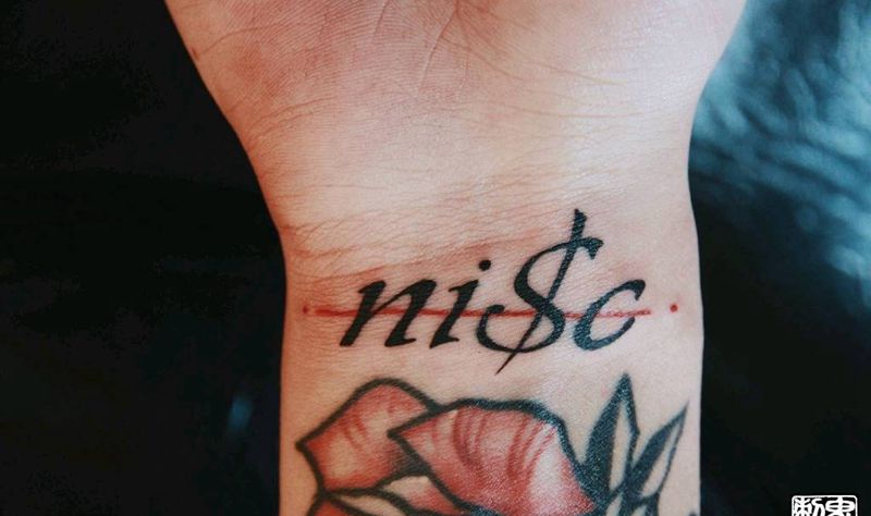 手腕英文纹身图片