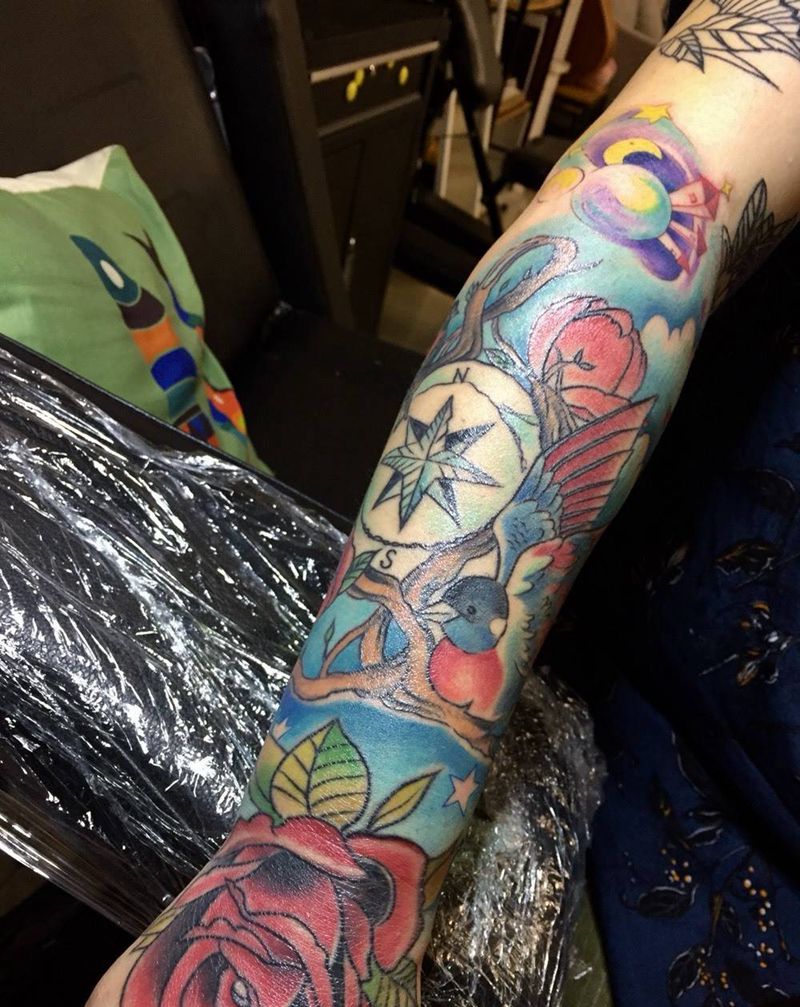 花臂 未完纹身图片