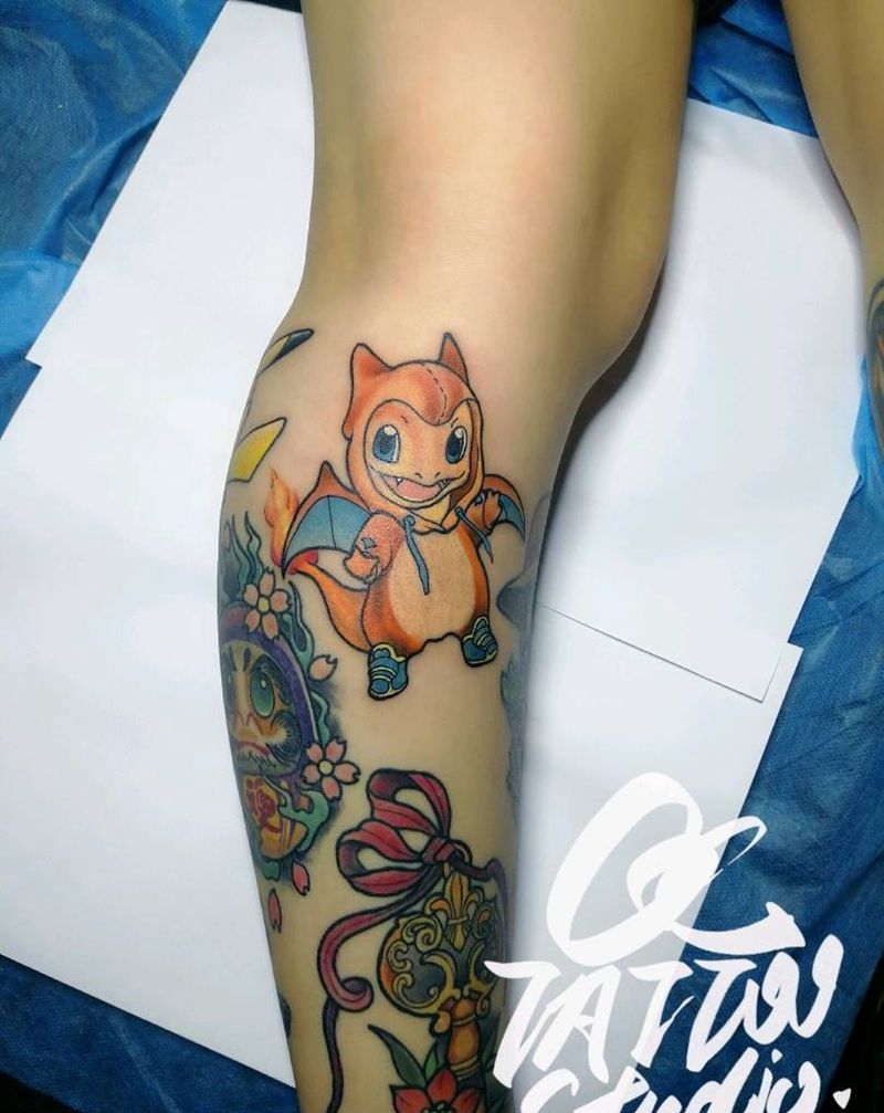 小火龙纹身图片_New School纹身图案