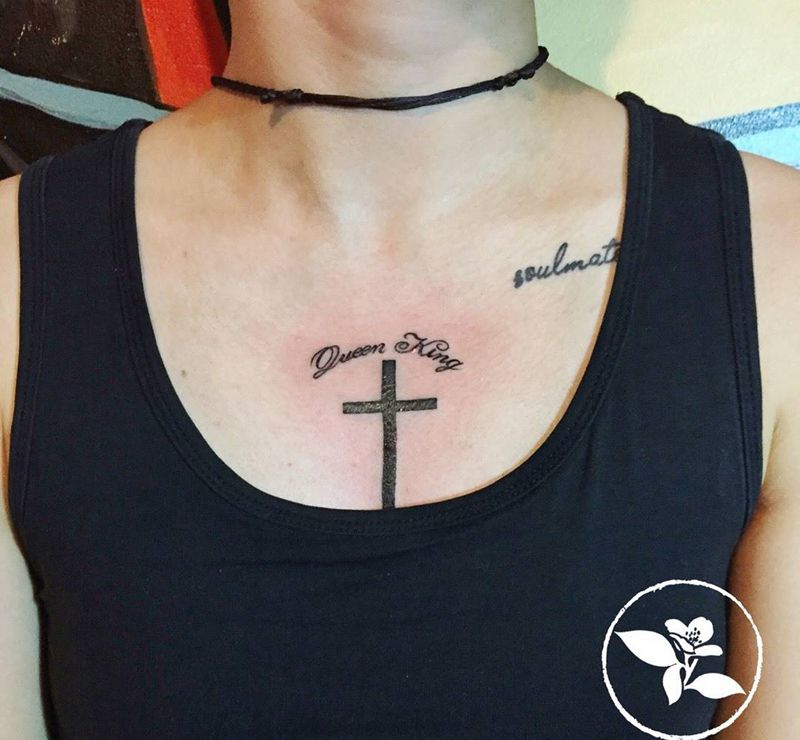 十字架纹身图片_成品欧美几何纹身图案