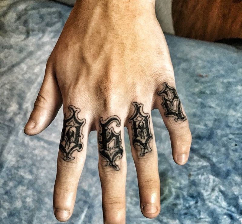 奇卡诺纹身图片_成品手部清新字符原创刺青纹身图案