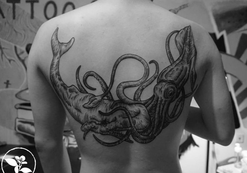 乌贼纹身图片