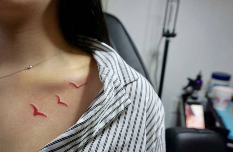 小飞鸟纹身图片