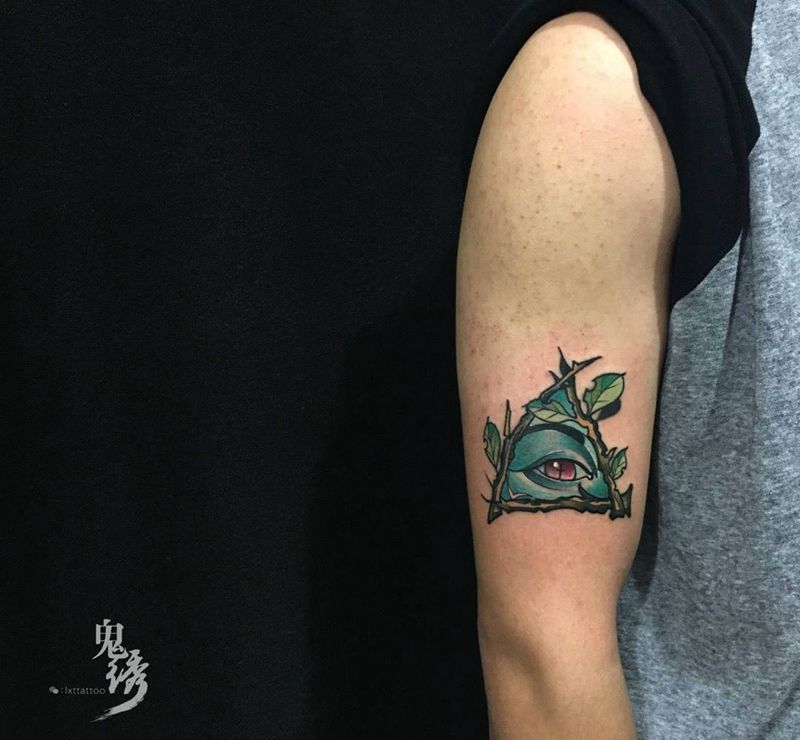 全视之眼纹身图片_成品手臂欧美刺青纹身图案