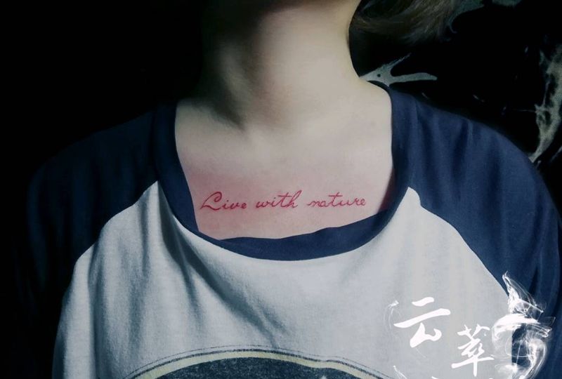 清新纹身图片_胸部纹身图案