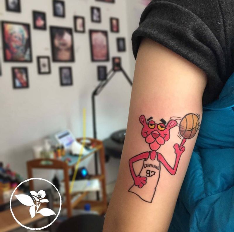 顽皮豹纹身图片