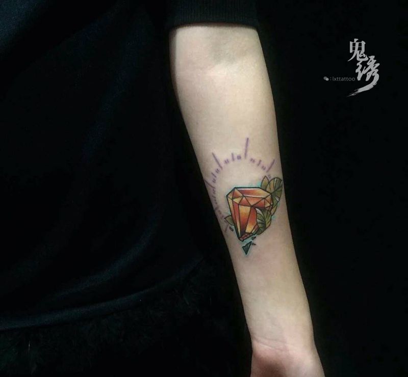 钻石纹身图片_成品手臂欧美刺青纹身图案