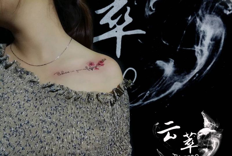 英文纹身图片_胸部纹身图案