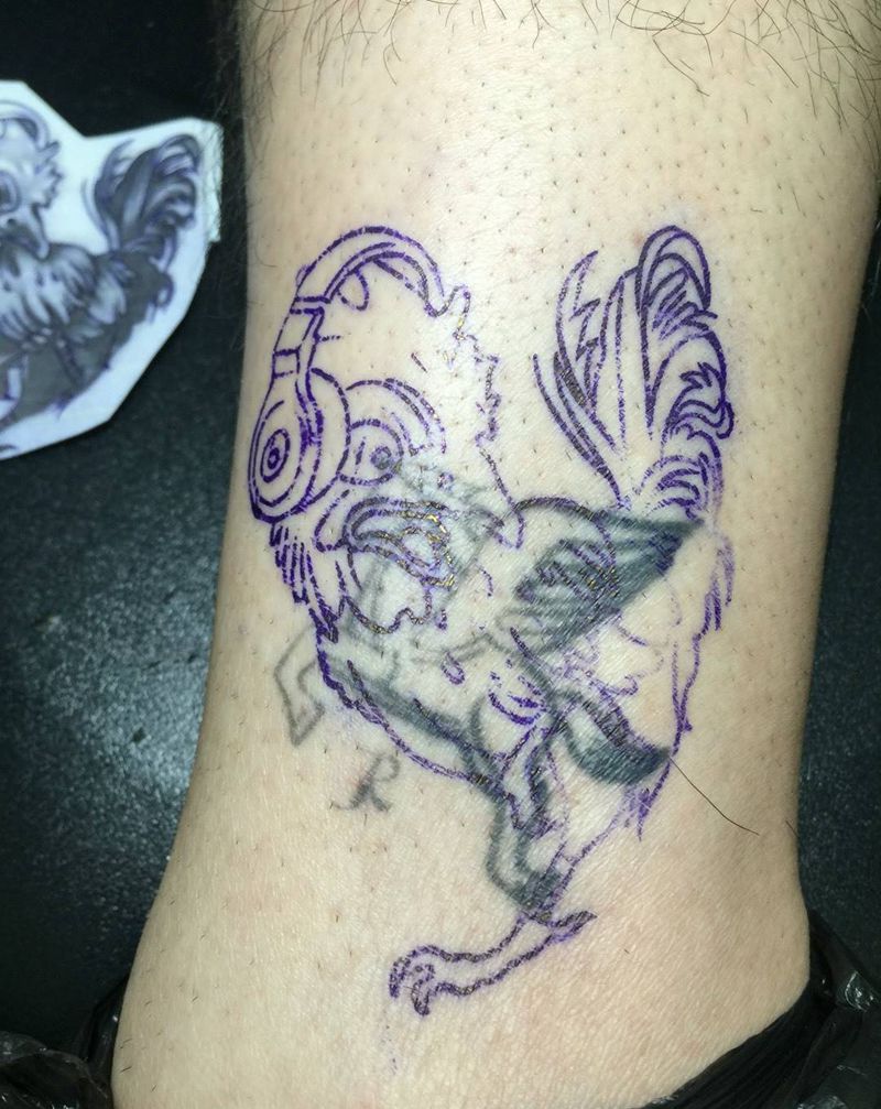 遮盖纹身图片_成品脚部传统纹身图案