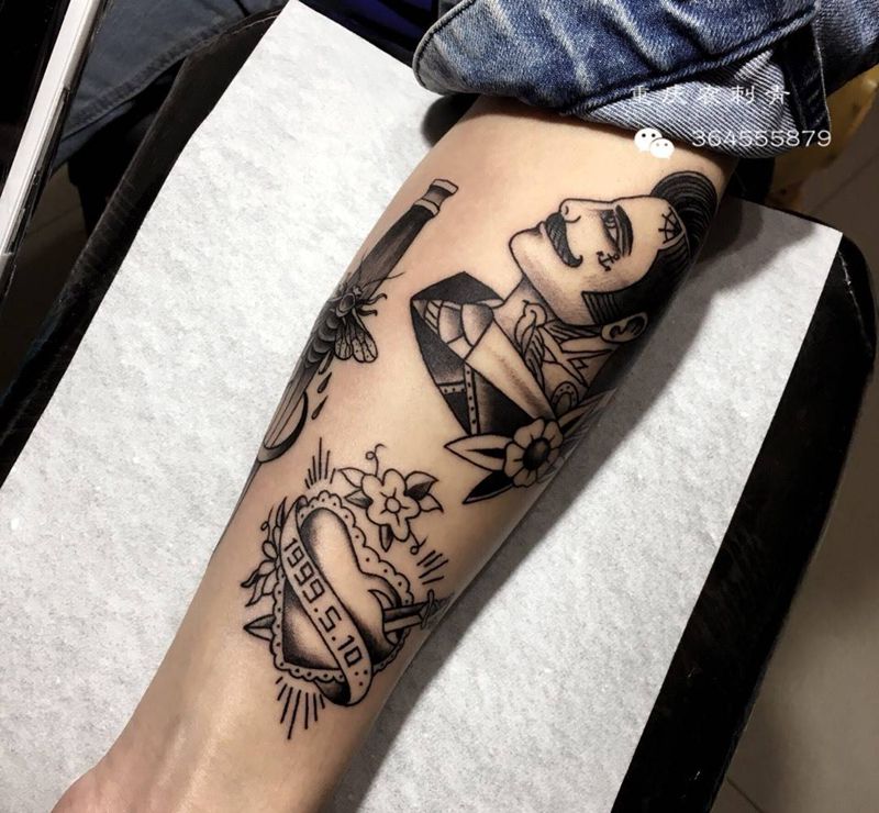 Old school纹身图片_手臂手部Old SchoolNew School纹身图案