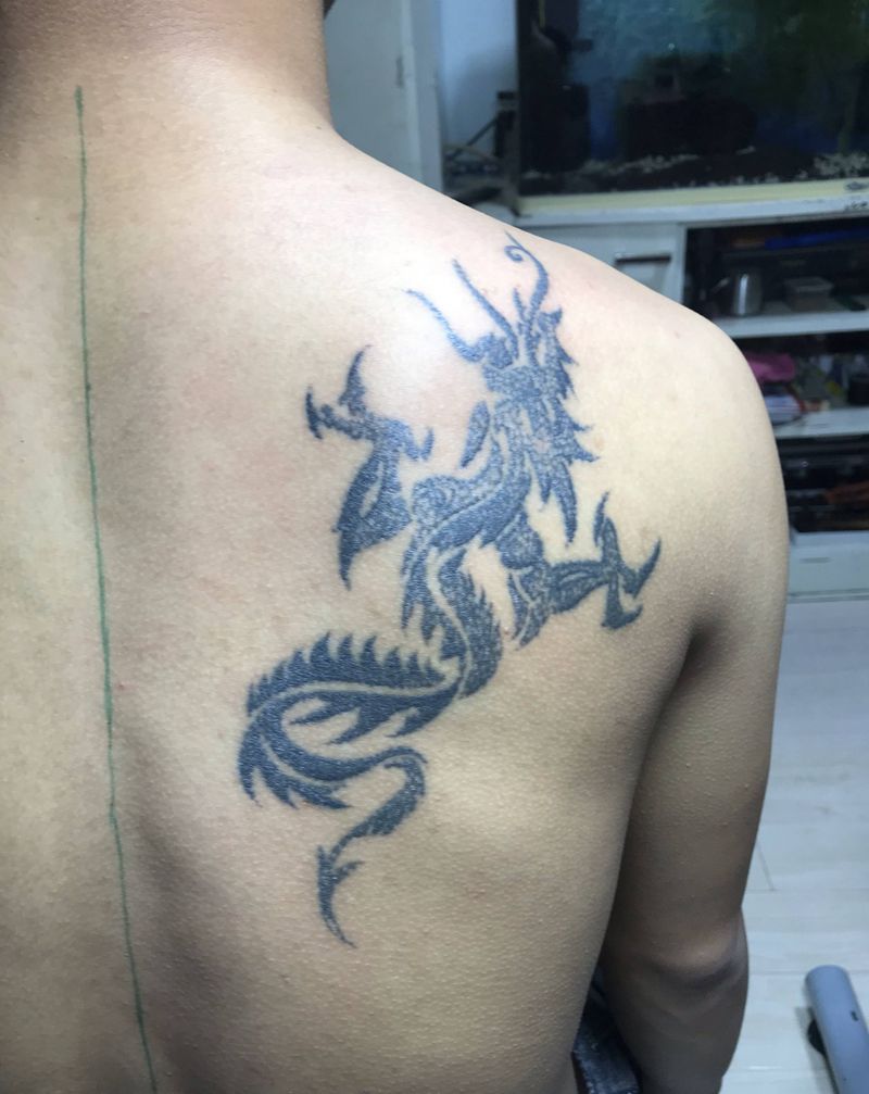 遮盖纹身图片_背部纹身图案