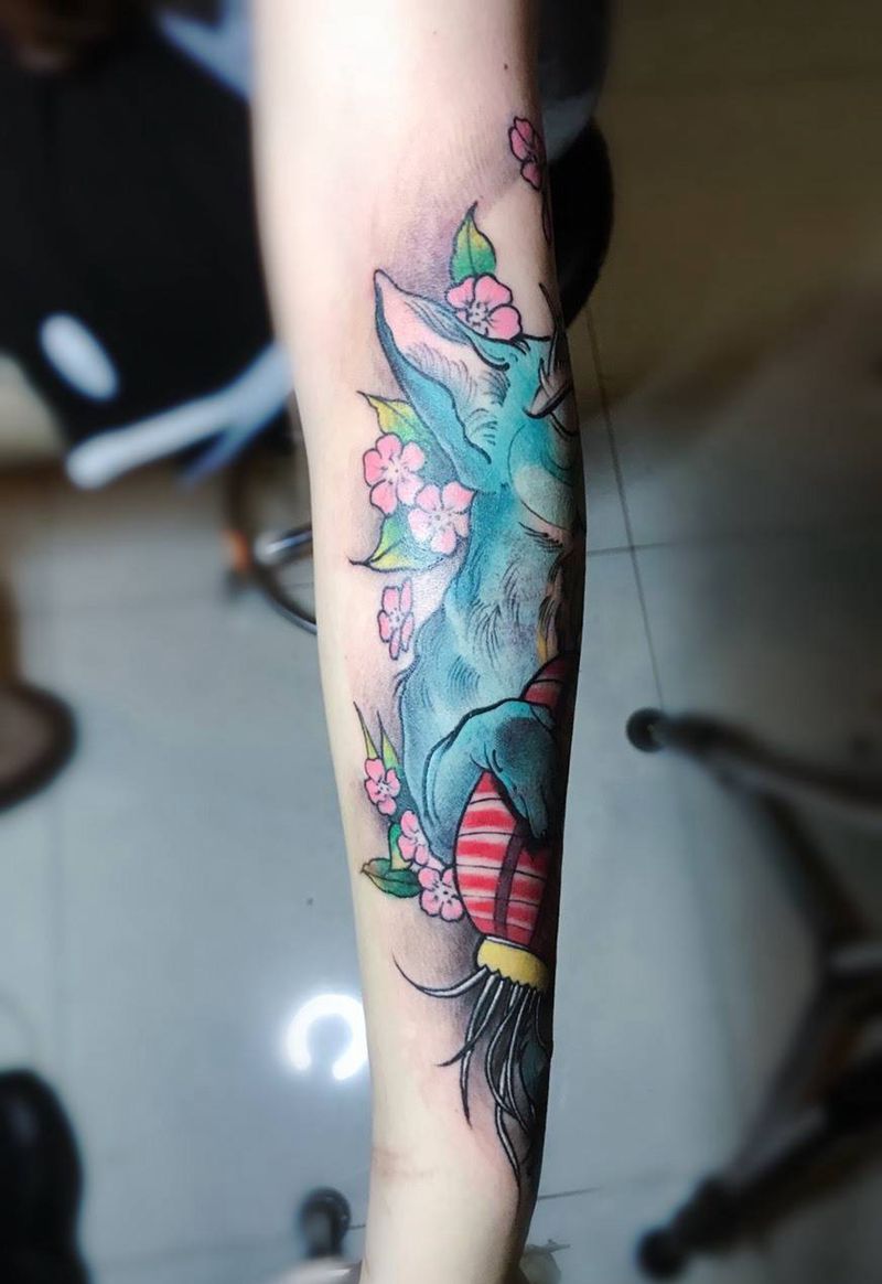 猫纹身图片_手臂新传统纹身图案