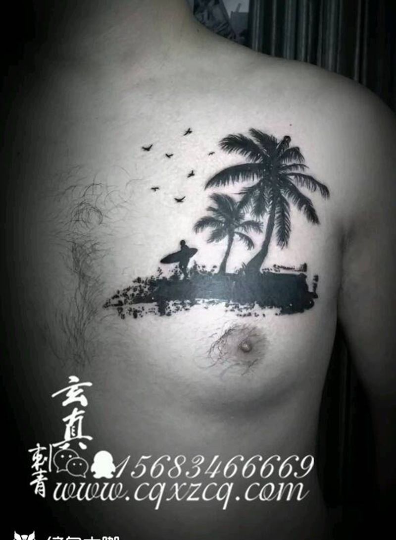 椰树纹身纹身图片