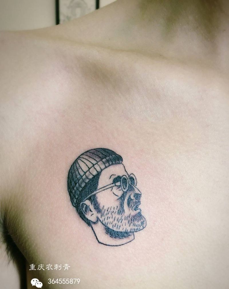 杀手男纹身图片_人物手臂胸部手部纹身图案