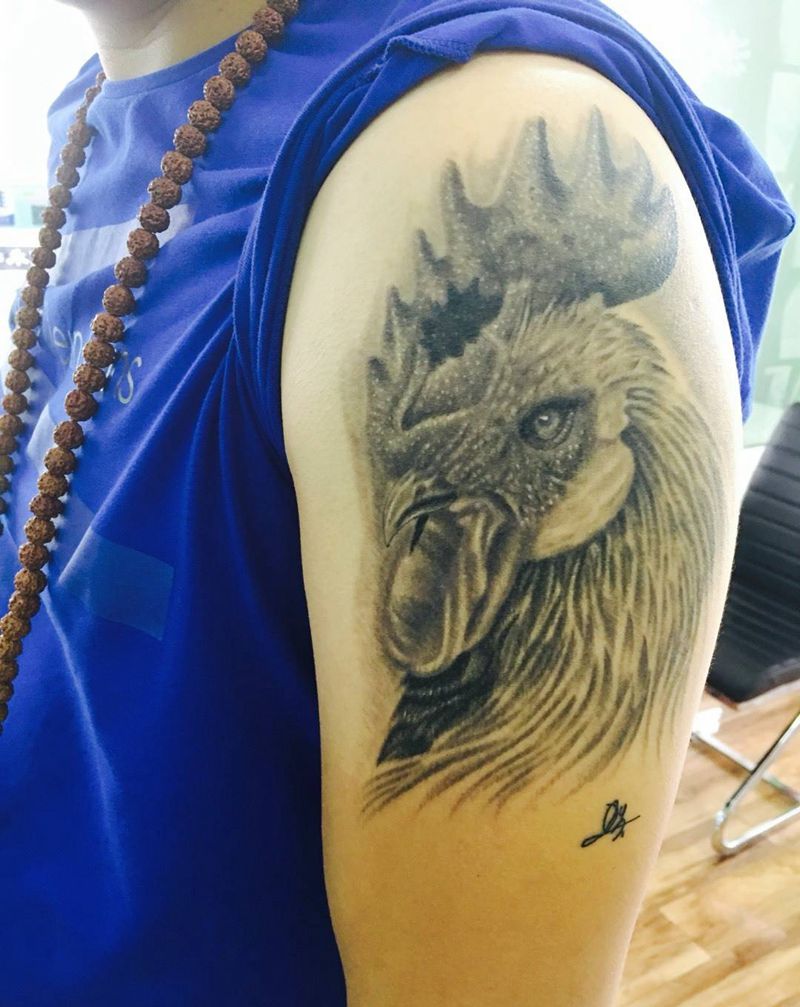 大公鸡纹身图片