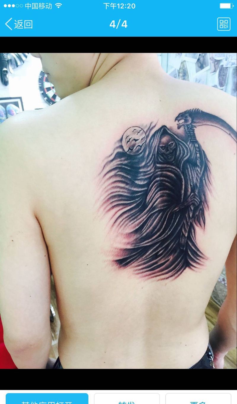死神遮盖纹身图片