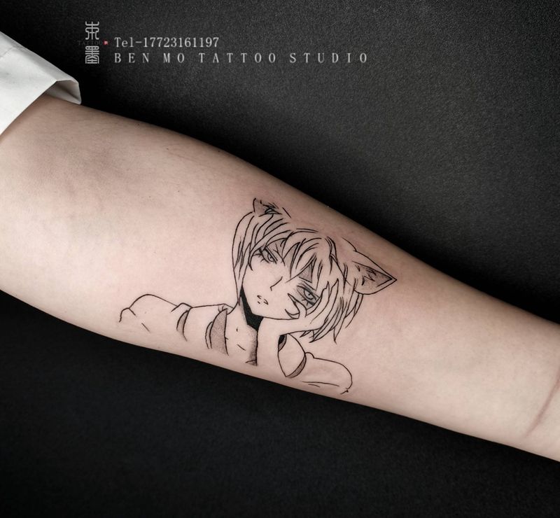 卡通人物动漫纹身图片_手部点刺纹身图案