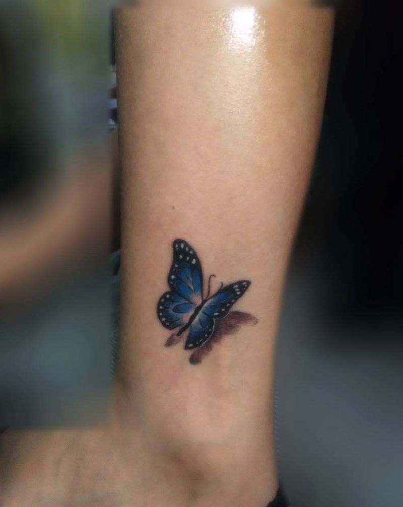 蝴蝶纹身图片_腿部手臂腰部胸部手部颈部清新动物纹身图案